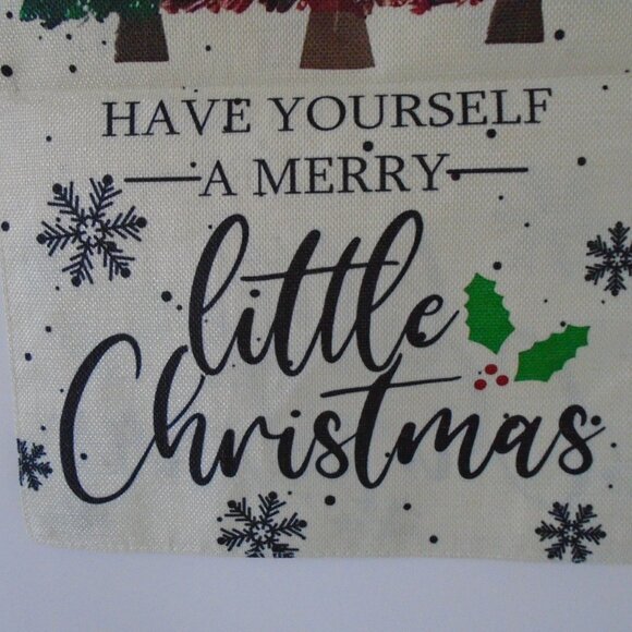 Festive Christmas Garden Flag Pine Trees Snow Flakes 12 x 18" Double Sided - Picture 3 of 4